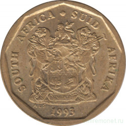Монета. Южно-Африканская республика (ЮАР). 20 центов 1993 год.
