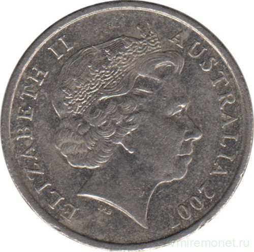 Монета. Австралия. 5 центов 2007 год.