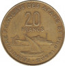Монета. Французские Афар и Исса. 20 франков 1975 год. ав.