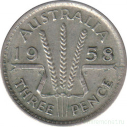 Монета. Австралия. 3 пенса 1958 год.