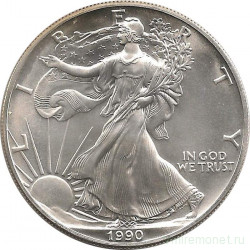 Монета. США. 1 доллар 1990 год. Шагающая свобода.