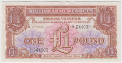 Бона. Великобритания. Британские вооружённые силы. 1 фунт 1956 год. 3-я серия.