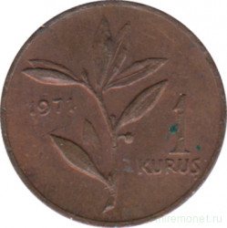 Монета. Турция. 1 куруш 1971 год.