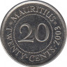 Монета. Маврикий. 20 центов 2003 год. ав.