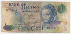 Банкнота. Гана. 1 седи 1978 год. Тип 13d.