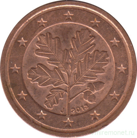 Монета. Германия. 2 цента 2013 год. (J).
