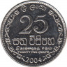 Монета. Шри-Ланка. 25 центов 2004 год. ав.