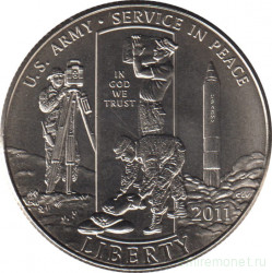 Монета. США. 50 центов 2011 год (D). Армия США.