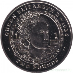 Монета. Великобритания. Южная Георгия и Южные Сэндвичевы острова. 2 фунта 2007 год. Елизавета II.