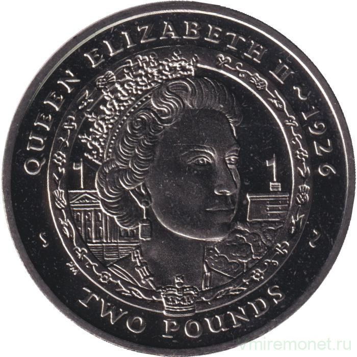 Монета. Великобритания. Южная Георгия и Южные Сэндвичевы острова. 2 фунта 2007 год. Елизавета II.