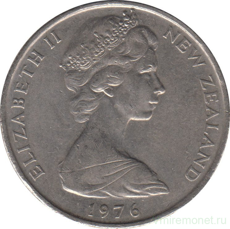Монета. Новая Зеландия. 50 центов 1976 год.