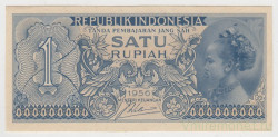 Банкнота. Индонезия. 1 рупия 1956 год.