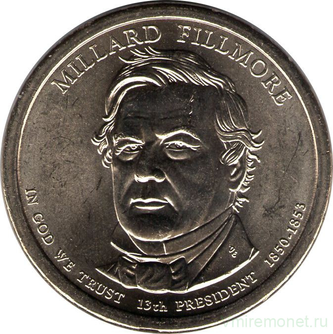 Монета. США. 1 доллар 2010 год. Президент США № 13, Миллард Филлмор. Монетный двор P.