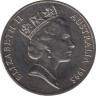 Монета. Австралия. 20 центов 1995 год. 50 лет ООН. рев.