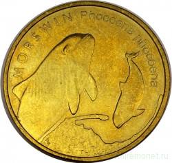 Монета. Польша. 2 злотых 2004 год. Морская свинья.