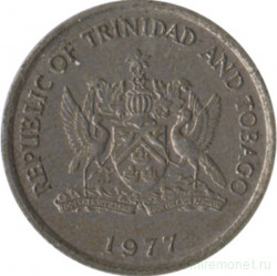 Монета. Тринидад и Тобаго. 10 центов 1977 год.