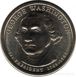 Монета. США. 1 доллар 2007 год. Президент США № 1, Джордж Вашингтон. Монетный двор P.