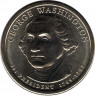 Аверс.Монета. США. 1 доллар 2007 год. Президент США № 1, Джордж Вашингтон. Монетный двор P.