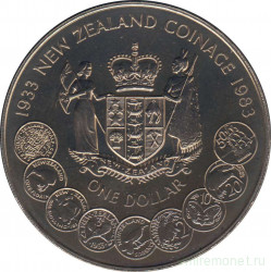 Монета. Новая Зеландия. 1 доллар 1983 год. 50 лет чеканке монет Новой Зеландии.