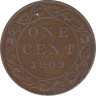 Монета. Канада. 1 цент 1909 год. ав.
