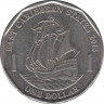 Монета. Восточные Карибские государства. 1 доллар 2015 год. ав.