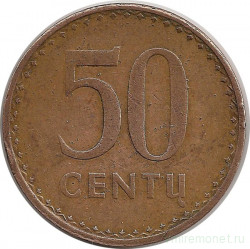 Монета. Литва. 50 центов 1991 год.