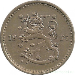 Монета. Финляндия. 1 марка 1937 год.