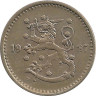 Аверс.Монета. Финляндия. 1 марка 1937 год.
