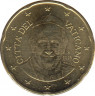Монета. Ватикан. 20 центов 2015 год. ав.