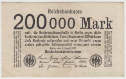 Банкнота. Германия. Веймарская республика. 200000 марок 1923 год.