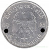 Монета. Германия. Третий Рейх. 5 рейхсмарок 1935 год. Монетный двор - Мюнхен (D). Кирха. Монета. Германия. Третий Рейх. 5 рейхсмарок 1935 год. Монетный двор - Мюнхен (D). Кирха.