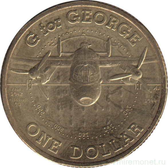 Монета. Австралия. 1 доллар 2014 год. Австралийский военный мемориал "G for George".