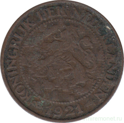 Монета. Нидерланды. 1 цент 1921 год.