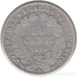 Монета. Франция. 50 сантимов 1894 год. А.