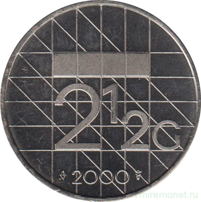 Монета. Нидерланды. 2,5 гульдена 2000 год.