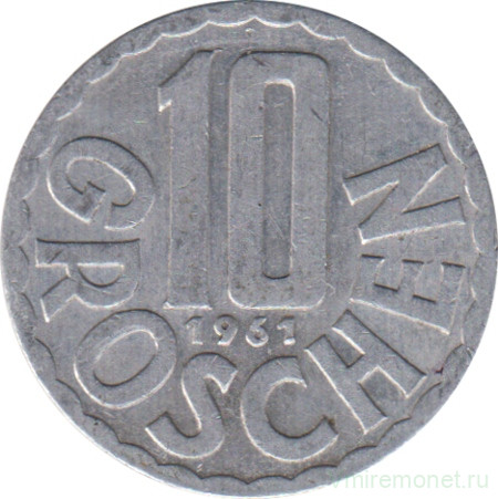 Монета. Австрия. 10 грошей 1961 год.