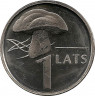 Монета. Латвия. 1 лат 2004 год. Гриб. авв