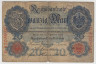Банкнота. Германия. Германская империя (1871-1918). 20 марок 1909 год. ав.