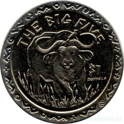 Монета. Сьерра-Леоне. 1 доллар 2001 год. Большая африканская пятёрка. Африканский буйвол.