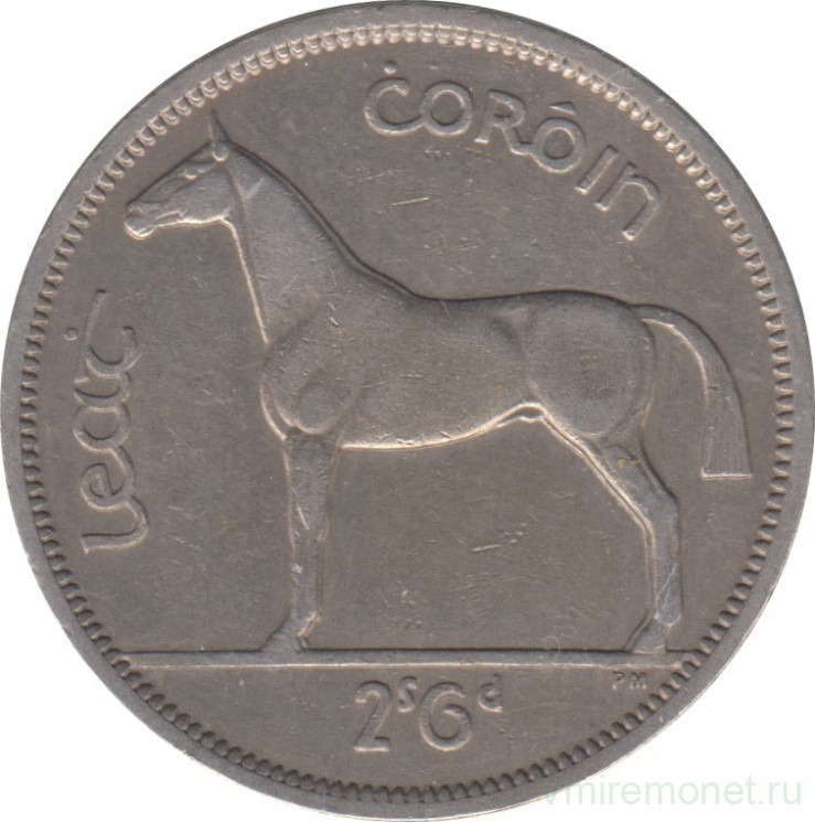 Монета. Ирландия. 1/2 кроны 1962 год.