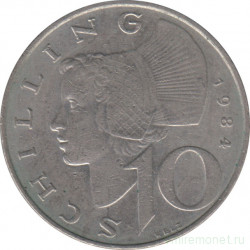 Монета. Австрия. 10 шиллингов 1984 год.