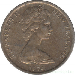 Монета. Новая Зеландия. 5 центов 1974 год.