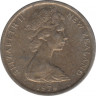 Монета. Новая Зеландия. 5 центов 1974 год. ав.