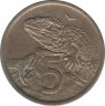 Монета. Новая Зеландия. 5 центов 1974 год. рев.