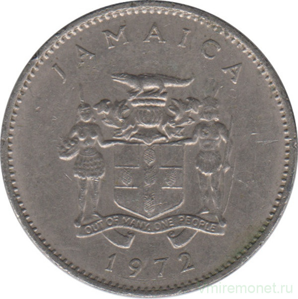 Монета. Ямайка. 10 центов 1972 год.