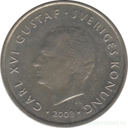 Монета. Швеция. 1 крона 2003 год.