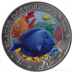 Монета. Австрия. 3 евро 2024 год. Рыба-хирург.