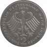 Монета. ФРГ. 2 марки 1988 год. Людвиг Эрхард. Монетный двор - Карлсруэ (G). рев.