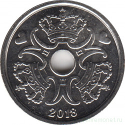 Монета. Дания. 2 кроны 2018 год.