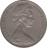 Монета. Австралия. 20 центов 1971 год. ав.